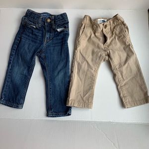 2  boy jeans/ khaki pants size 12-18 month